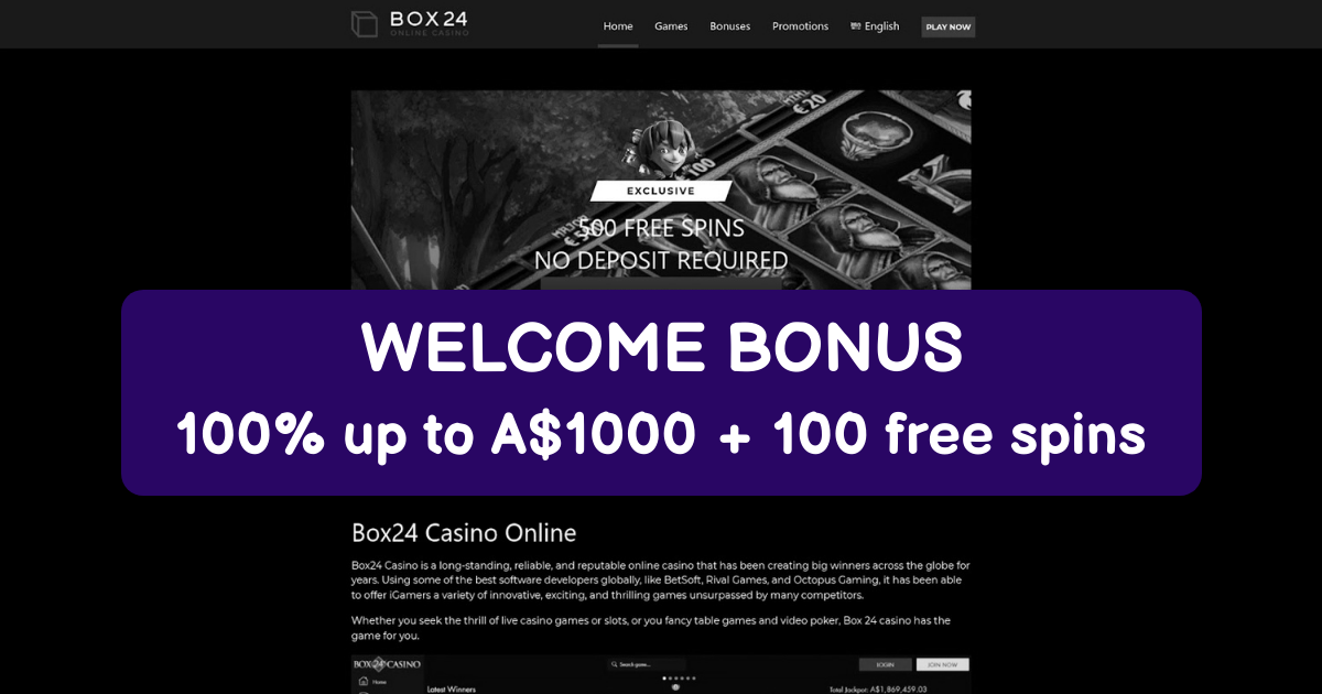 Box24 Casino welcome bonus